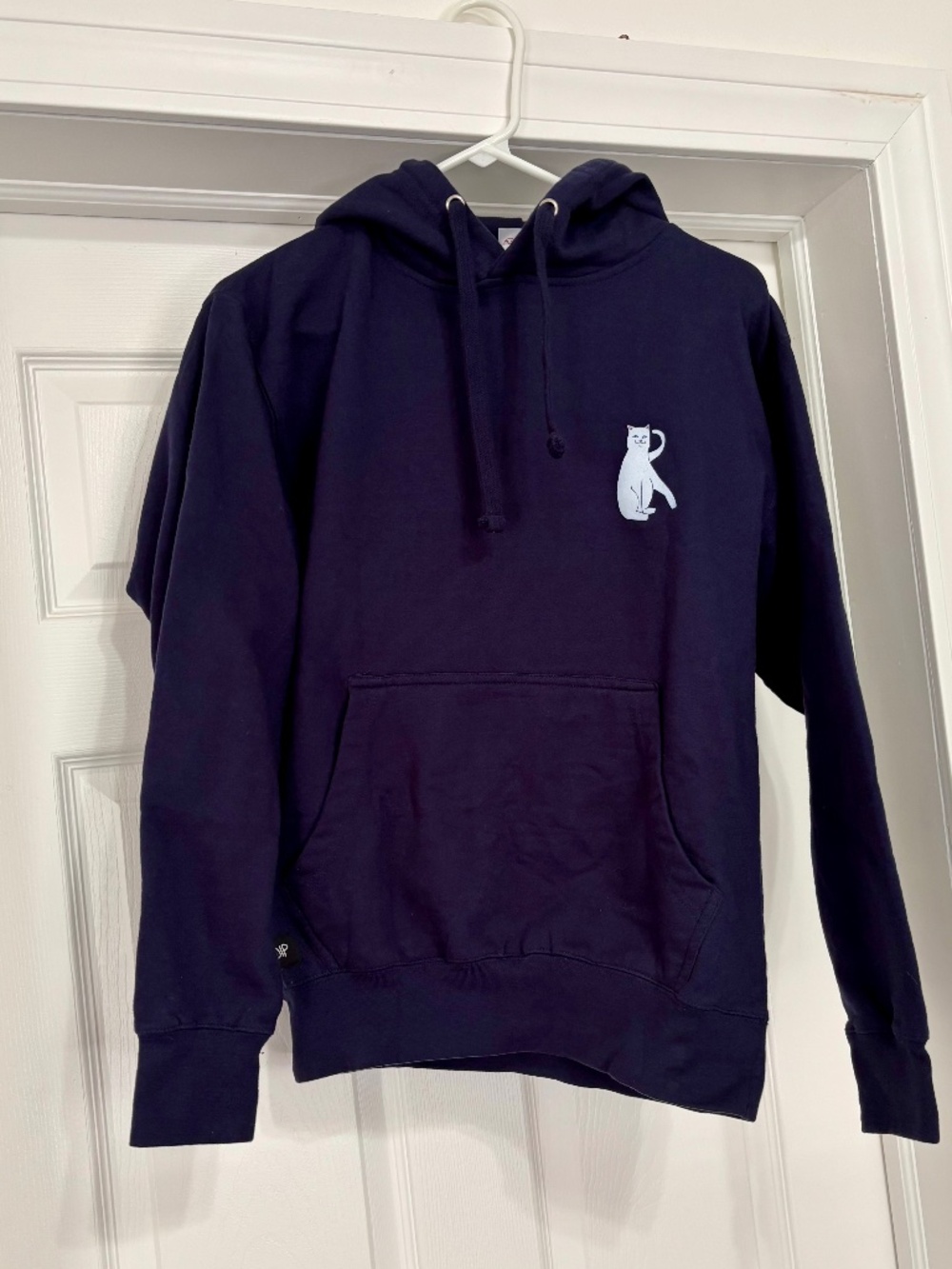 Women’s RIPNDIP Lord Nermal Pullover Drawstring Navy Blue Hoodie Size S